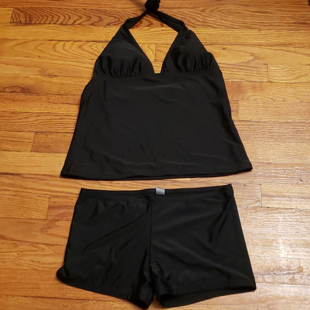 Old Navy Black Halter Swim Suit, Large
